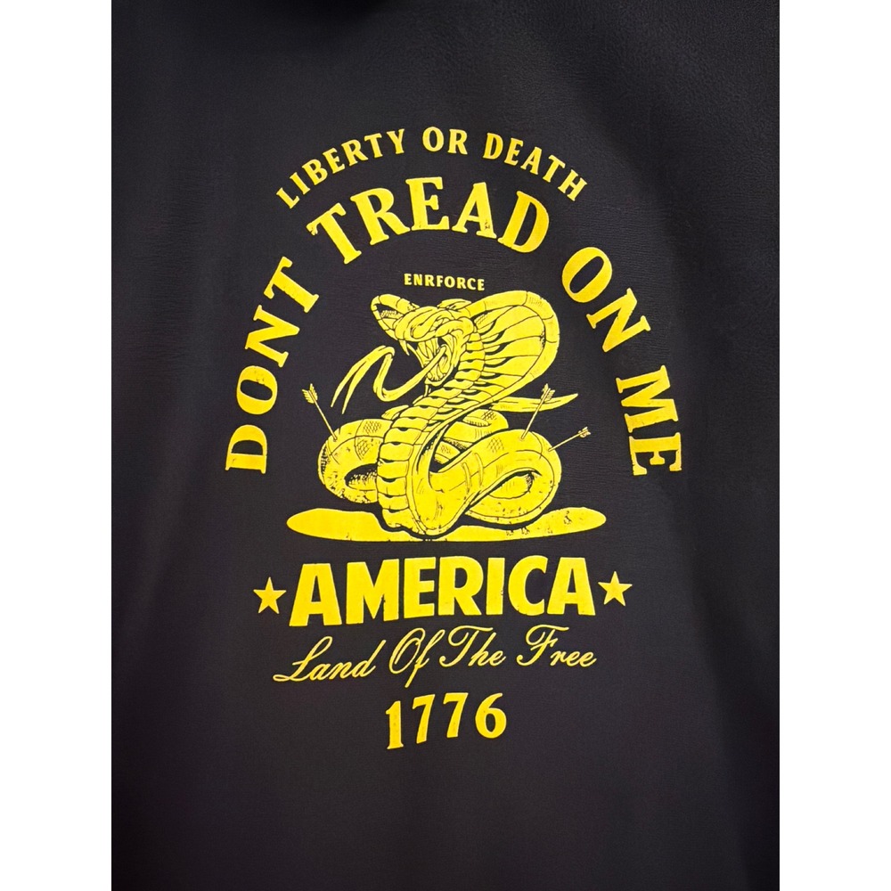 Enrforce Hoodie Mens L Black Gadsden Snake Flag Dont Tread On Me 1776‎ Patriotic